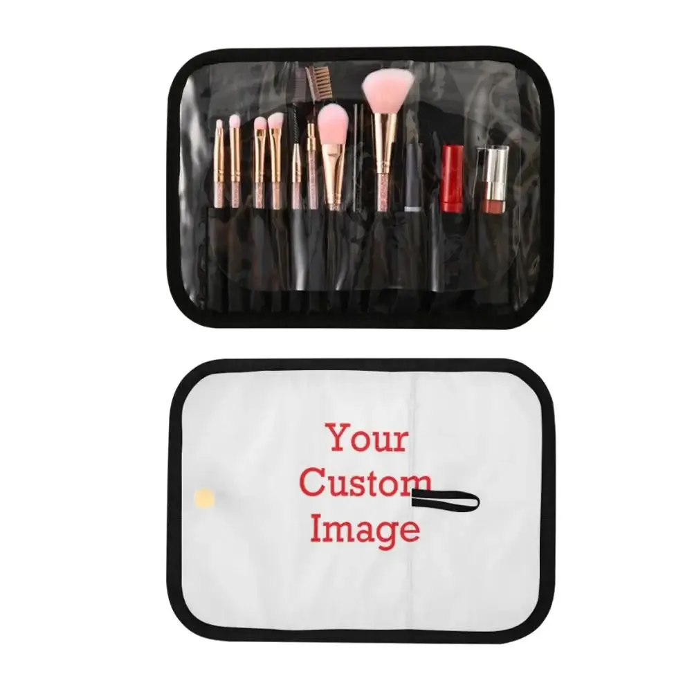 trousse toilette cosmétique oxford patchwork blanc noir poignée transparente poches élastiques maquillage femmes voyage