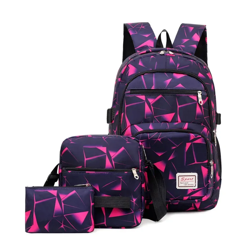 sacs à dos à une épaule pour hommes et femmes, sacs de lycée pour hommes, grands sacs de voyage pour étudiants, sr mochila, ensemble de 3 pièces, 2020