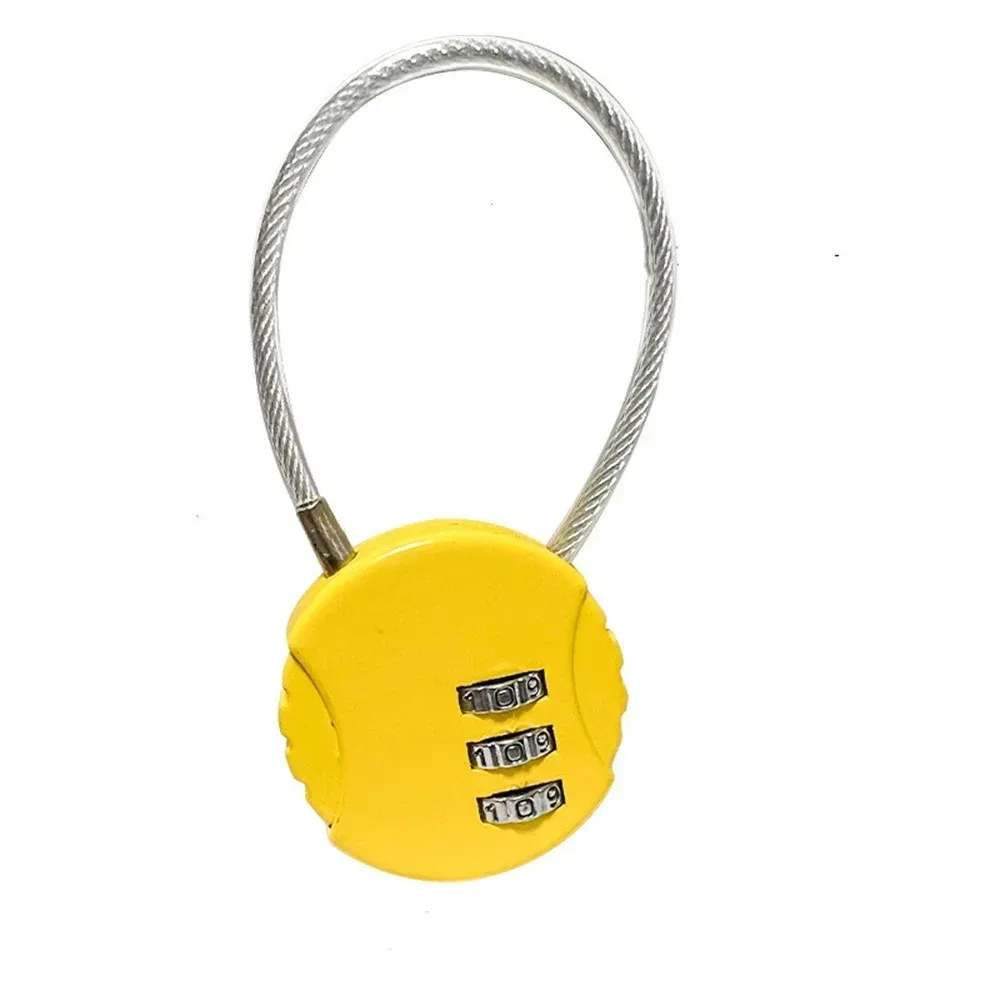 serrure à combinaison ronde en câble métallique d'acier, pour bagages, sacs, sacs à dos, étuis à poignées, mini cadenas à combinaison à trois chiffres