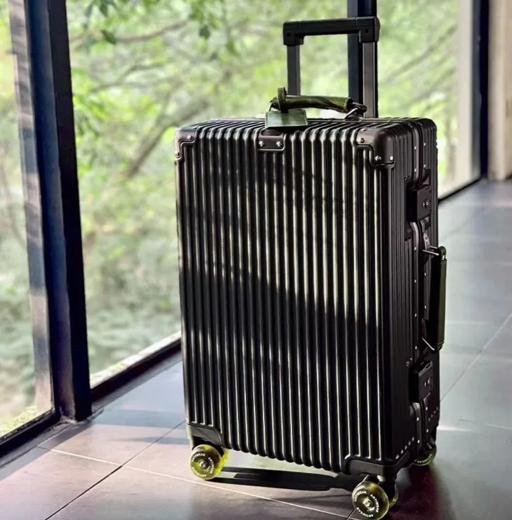 valise à main avec cadre en aluminium, avec roue rotative silencieuse colorée, serrure tsa, boîtier de chariot de voyage, bagages roulants de haute qualité