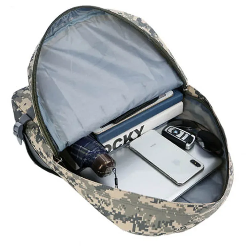 sac à dos en nylon camouflage, nouveau modèle, grande capacité, sac de voyage pour enfants et hommes