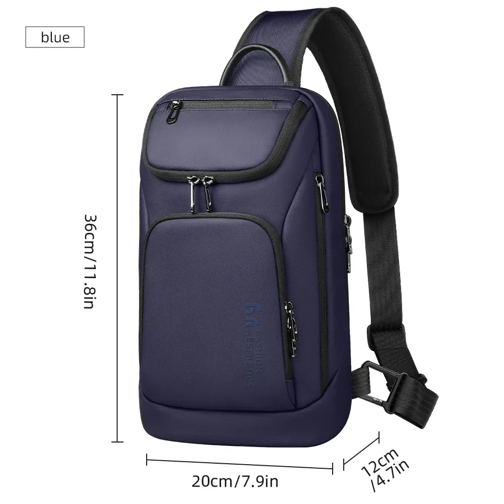 hk – sac à bandoulière multifonction pour hommes, sac à bandoulière étanche, adapté à l'ipad de 11 pouces, sac messager léger pour voyage et plein air