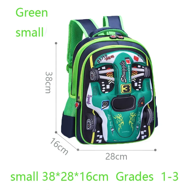 sac à dos de voiture 3d léger et étanche, sac à dos préscolaire pour enfants de la maternelle, pour jeunes garçons et filles, cartable primaire rouge bleu
