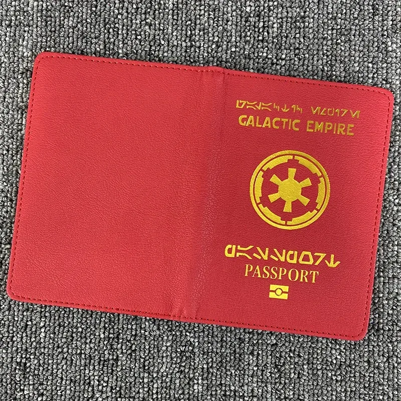 portefeuille de voyage en cuir pu pour femme, porte-passeport de compromis galactique, blocage rfid, noir, rouge, étui à passeport