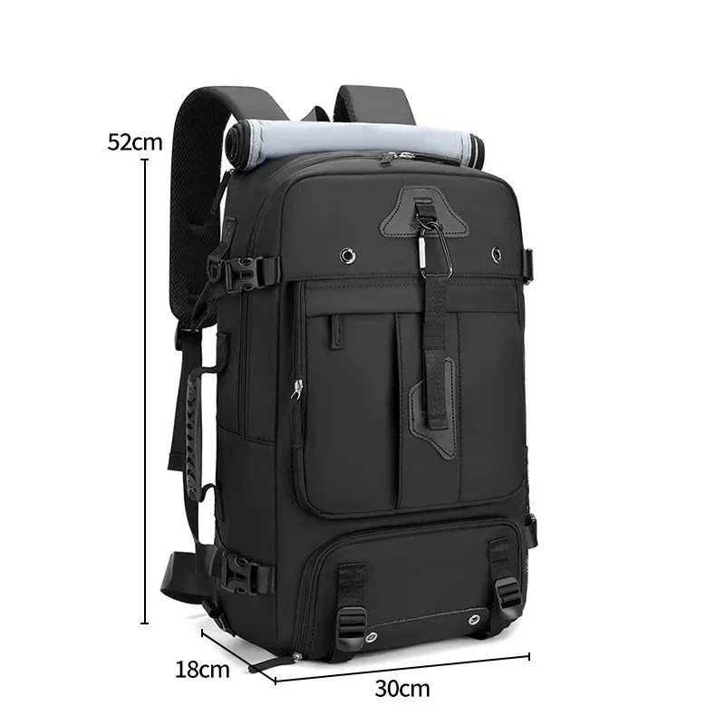 sac à dos de voyage de grande capacité 60l pour hommes, sac à dos d'embarquement de voyage extensible en plein air, grand sac à bagages avec compartiment à chaussures