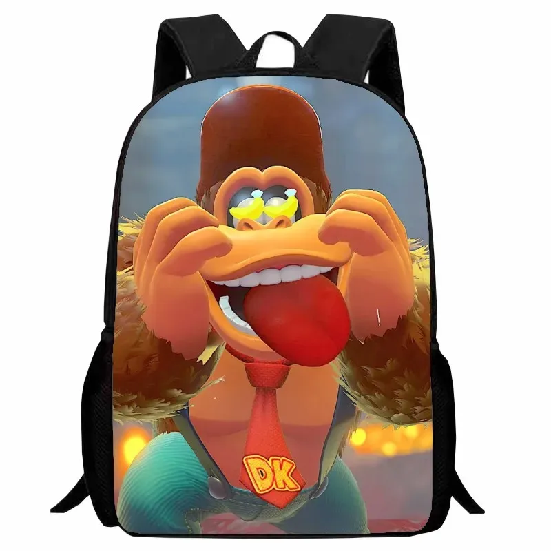 sac dos nylon donkey kong animé joyeux course combat famille grande capacité voyager école