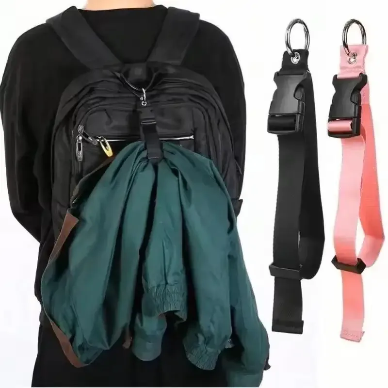 Sac Dos Sangle Nylon Rose Marron Dore Fixation Boucle Metallique Usage VoyageOutdoor Randonnee Camping