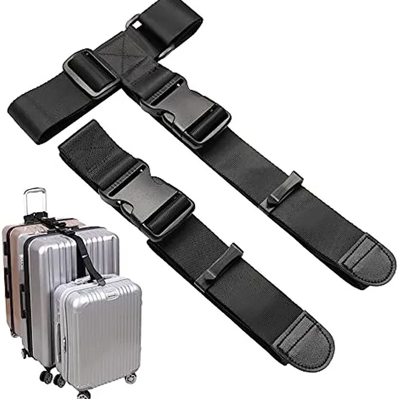 ceinture bagage tissu épais boucle plastique noire adaptation taille valise voyage support poids bagages