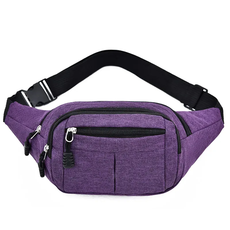 sac banane de taille unisexe pour hommes, sac de poitrine étanche, sac de sport de plein air, pochette en toile, pochette banane à bandoulière