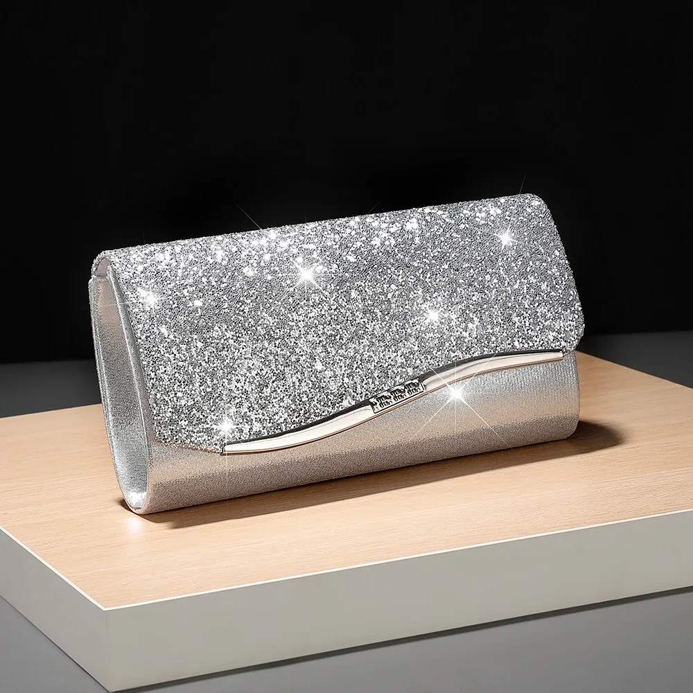 nouveau sac de soirée en sequins métalliques - élégant sac à main de style féminin pour banquet et soirée - sac à bandoulière à chaîne tendance