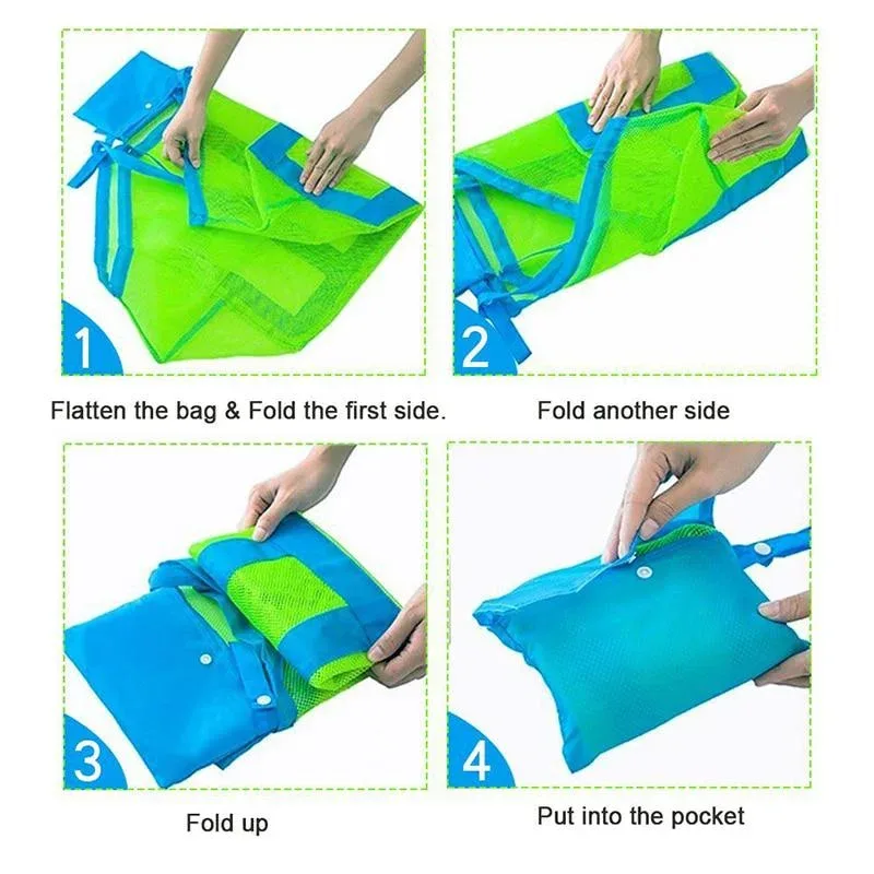 sac de plage en maille anti-sable pour enfants, sac de rangement portable pour jouets, grand sac de natation pour serviettes et organisateur de maquillage pour femmes, 1 pièce