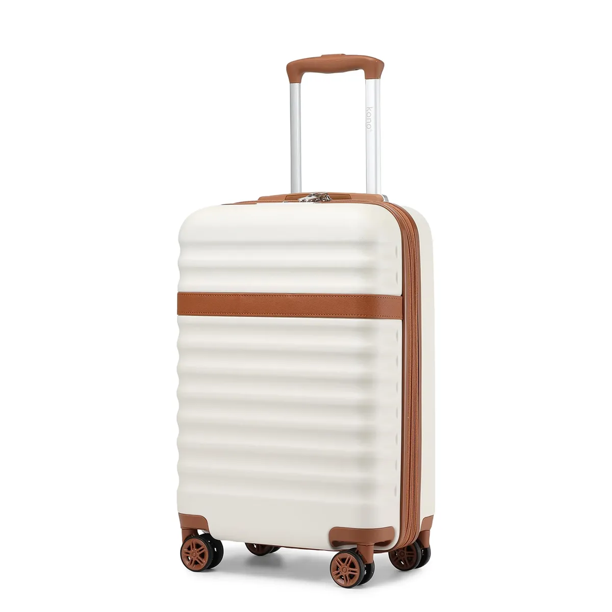 étui rigide kono abs + pc à 4 roues, bagage/valise à main avec chariot à verrouillage tsa (55/65/75 cm)