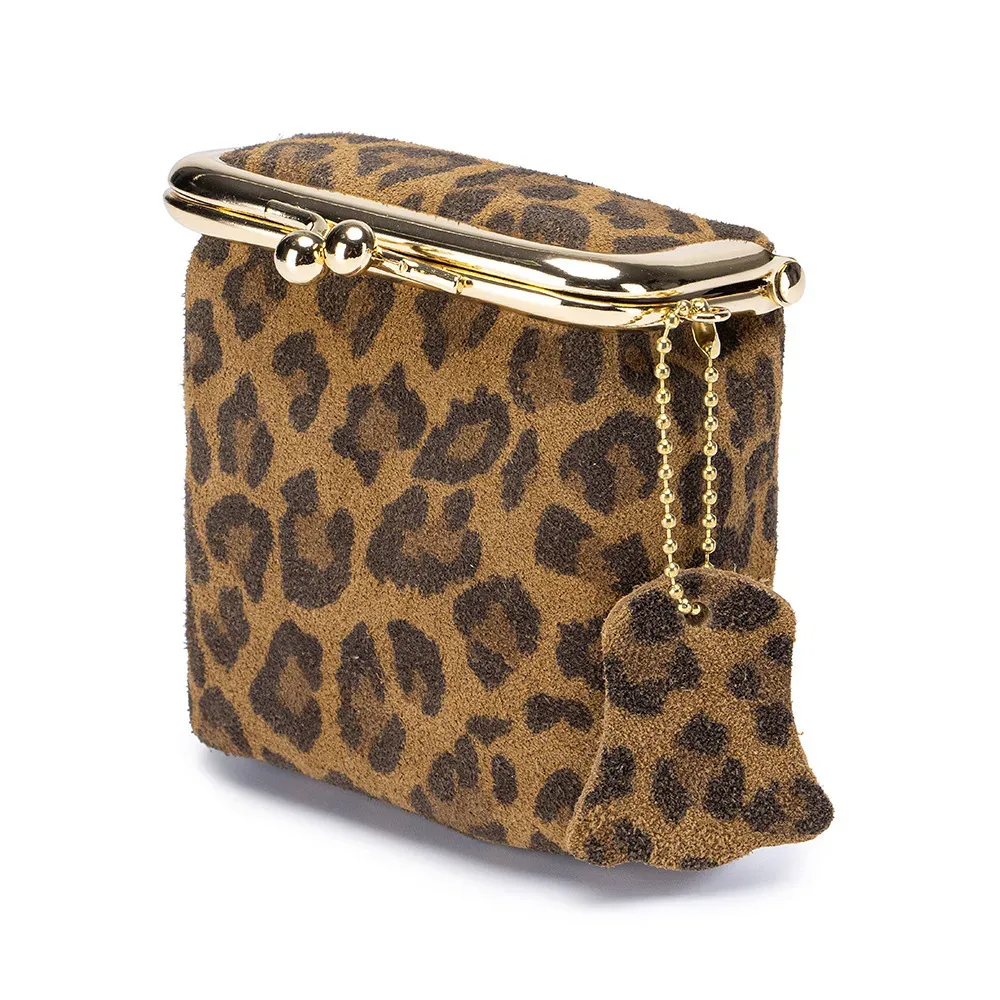 petit sac à cosmétiques en cuir véritable pour femmes, moraillon doré, pochette de maquillage mignonne, étui de rangement de rouge à lèvres, boîte à clés de voyage, mini porte-monnaie