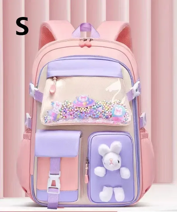 sac à dos adorable en forme de lapin pour adolescentes, cartable mignon de dessin animé pour filles de l'école primaire, sac à dos de voyage en 2 tailles pour les élèves de la 1ère à la 9ème année