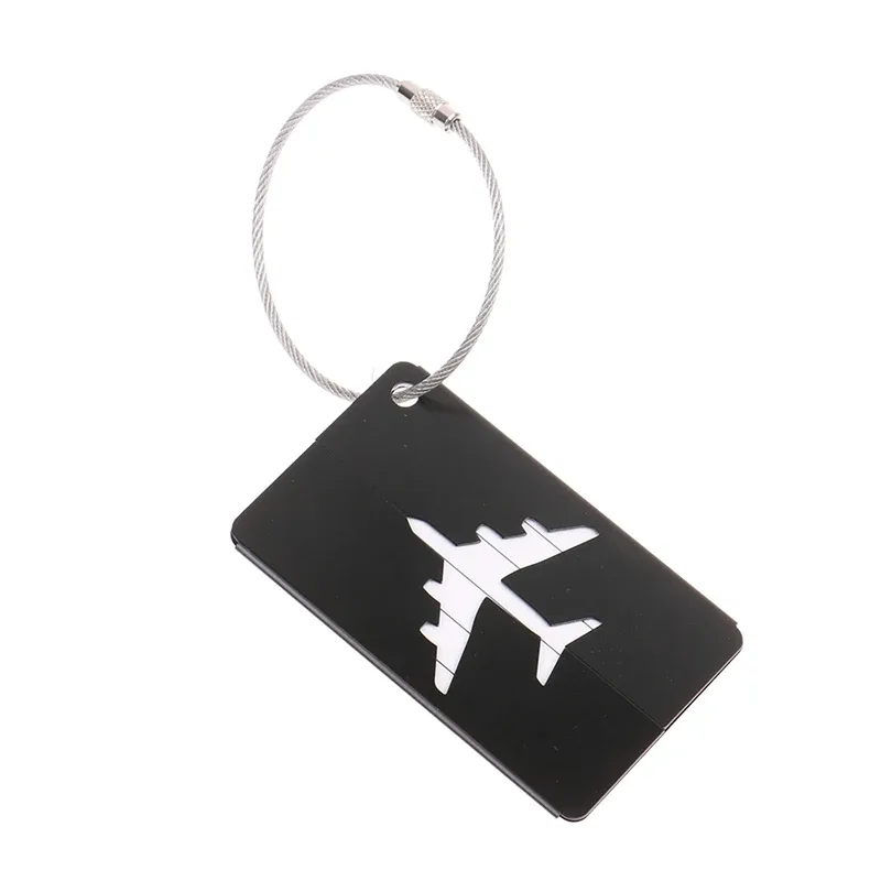 étiquettes de bagage de voyage en alliage, porte-étiquette d'adresse de valise, étiquettes de nom de bagage en métal, accessoires d'infraction, 1pc