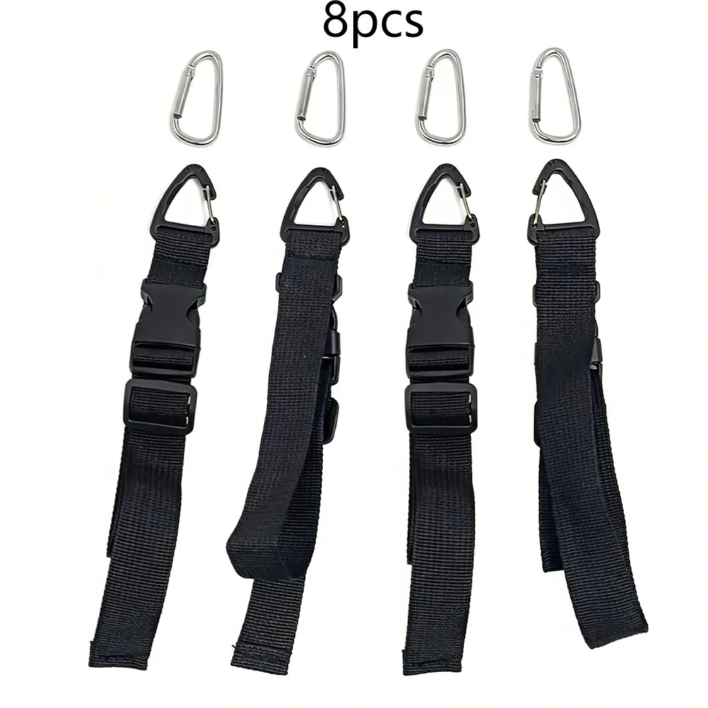 ceinture sécurité polyester noir boucle double carabiner crochet accessoires voyage sangles chapeaux transport vêtements