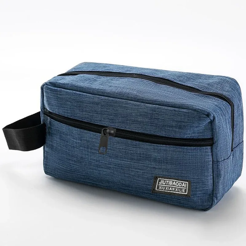 pochette de rangement pour maquillage en tissu oxford durable, sac de toilette de voyage étanche, organisateur de cosmétiques multi-poches pour voyage