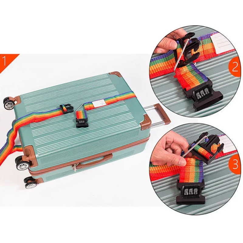 ceinture sécurité sangle réglable mot passe nylon couleur multiple valise sac voyage protection antivol