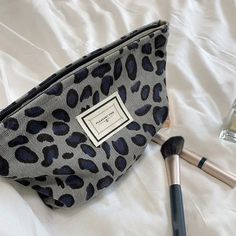 sacs de maquillage en velours côtelé pour femmes, sac à cosmétiques imprimé floral, trousse à crayons, trousse de toilette de voyage, sac de rangement, organisateur, trousse de beauté