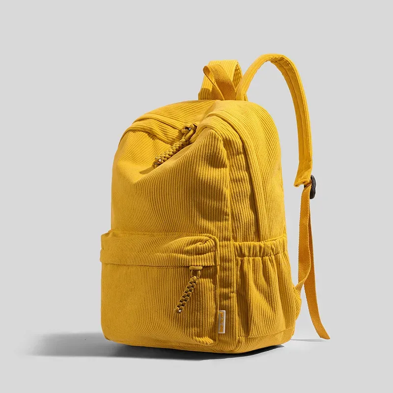 sac à dos en velours côtelé neutre sacs à dos de grande capacité options de couleurs élégantes et polyvalentes sac à dos décontracté pour un usage quotidien à l'école ou aux voyages