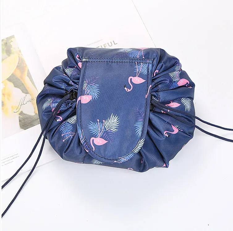 sac à cosmétiques à cordon de serrage pour femmes, sac de rangement de voyage, sac de maquillage, organisateur, pochette de maquillage portable étanche, trousse de toilette et de beauté