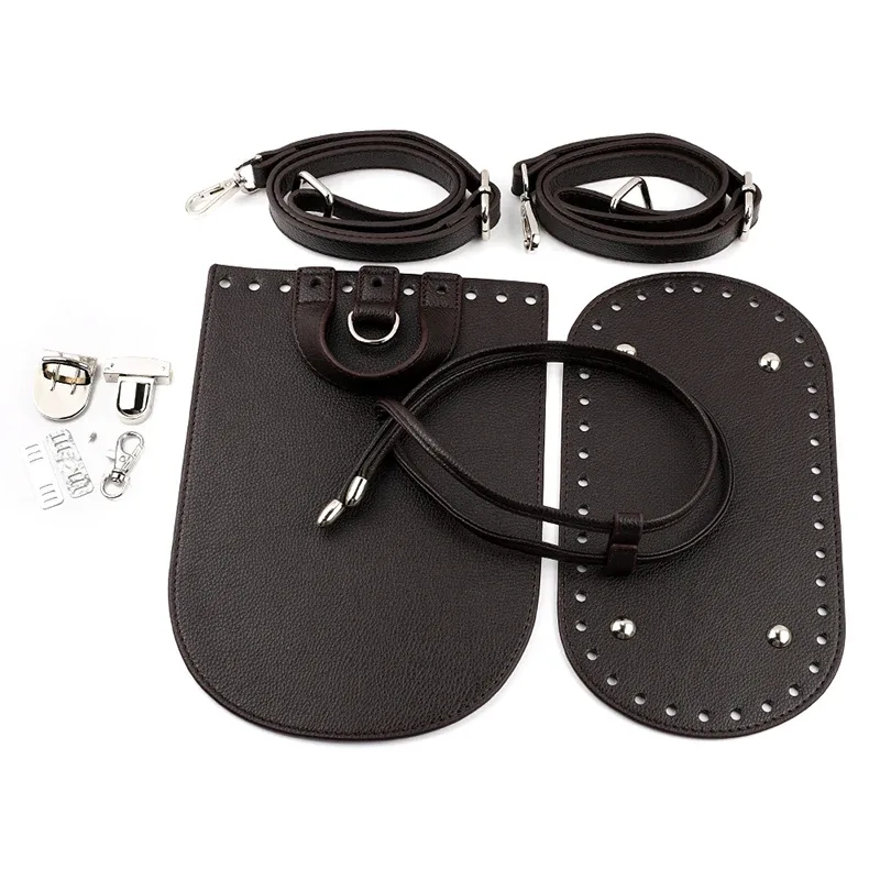 1 ensemble de sacs à main faits à la main en cuir pu avec fond de sac, accessoires de quincaillerie et bandoulière pour sac à main, pour sac à dos diy pour femme