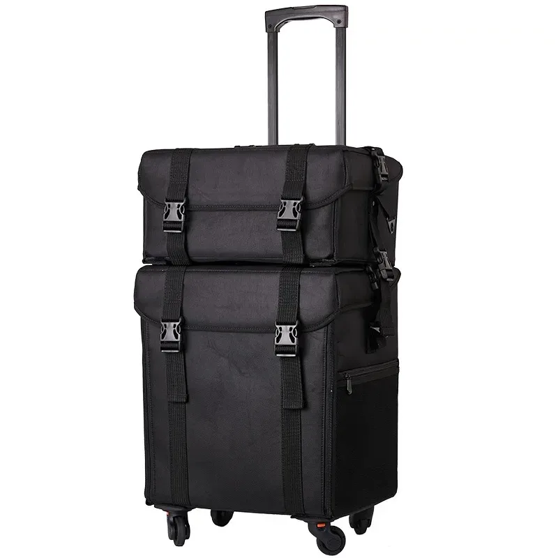 valise à roulettes professionnelle, grand sac à cosmétiques, trolley, broderie, maquillage, miles, rolley