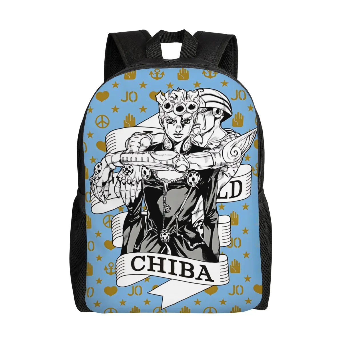 sac à dos jojo's bizarre adventure world, sac ita, sac à dos décontracté pour le camping avec fermeture éclair, motif anime jojo