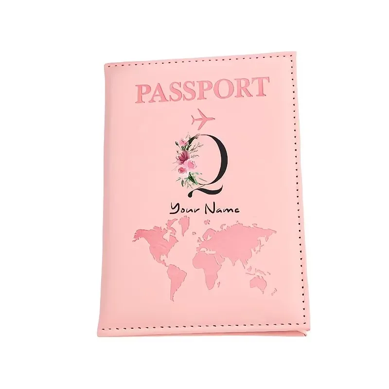étui de passeport personnalisé, cadeau de voyage personnalisé avec nom/texte pour hommes, femmes, voyageurs - portefeuille porte-passeport léger et à fermeture ouverte