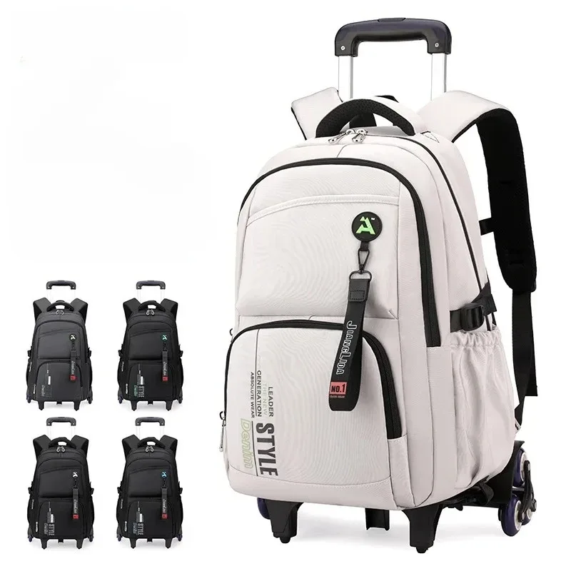 Sac d'école avec roulettes sac à dos roulant pour garçon enfants étudiant sac à dos à roulettes chariot sac d'école chariot de voyage sac à dos bagages
