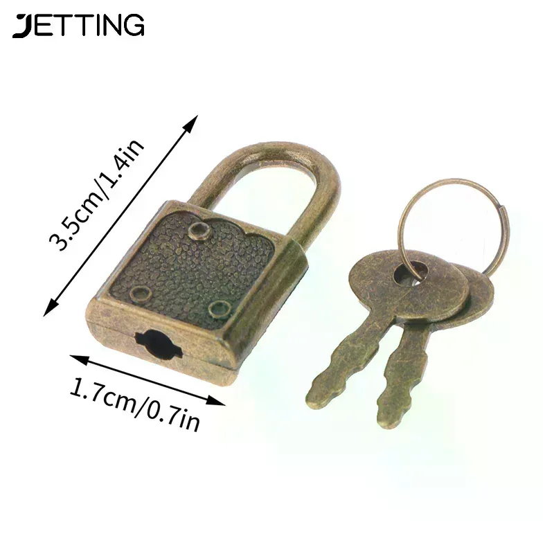 cadenas verrouiller métal serrure clé miniature voyage boite bijoux agenda valise or bronze rose