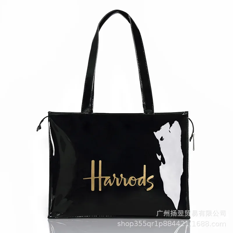 sac fourre-tout imperméable en pvc à imprimé cartoon pour femmes, sac à main décontracté et portable, sac pour le shopping, les trajets quotidiens et l'utilisation quotidienne en extérieur. ﻿