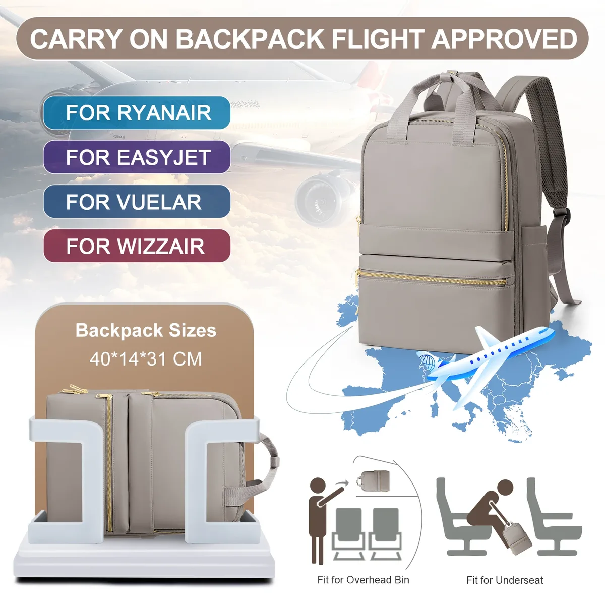 sac à dos pour femmes marque de luxe sacs à dos d'ordinateur portable d'université de grande capacité, sacs à main élégants de travail, sac à dos de voyage de cabine de vol pour hommes