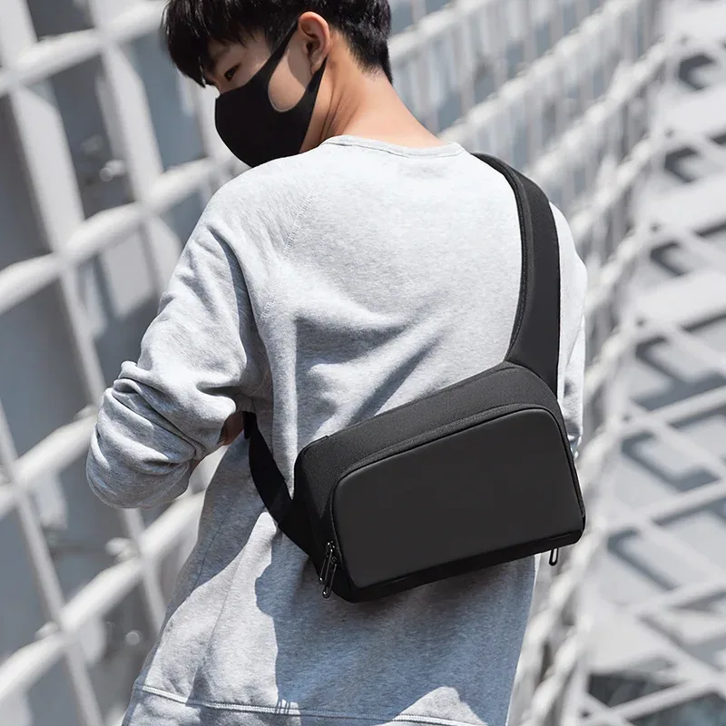sac à bandoulière étanche noir de qualité supérieure pour hommes, sacoche magnétique légère et minimaliste, sac à bandoulière