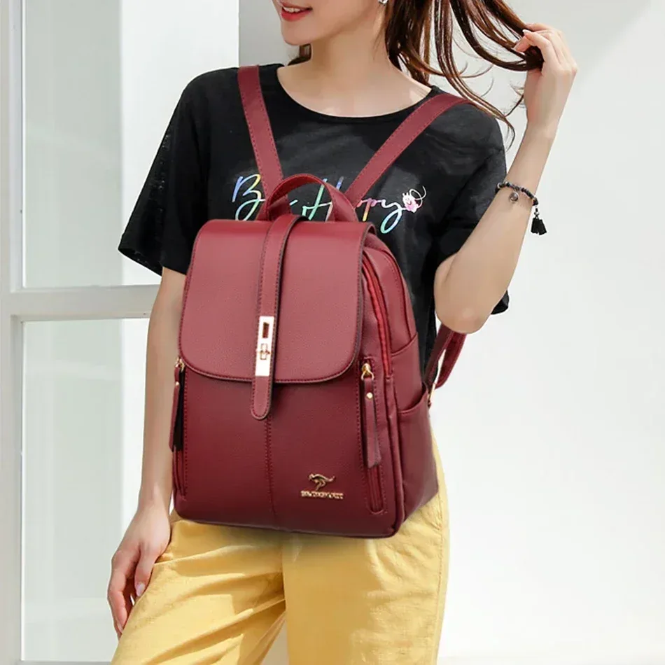 femmes grande capacité sac à dos de haute qualité en cuir vintage sacs pour femmes sacs d'école voyage sac à dos dames bookbag sac à dos