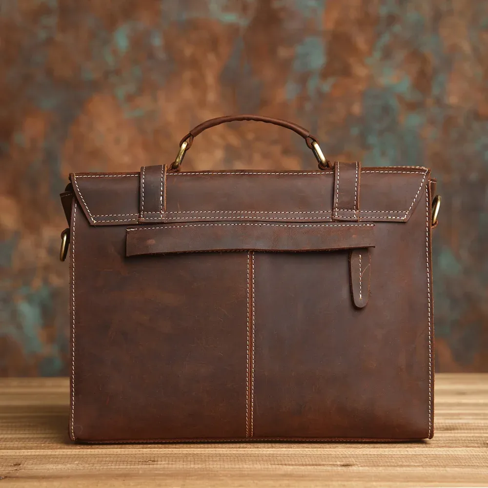 nasva-sac à main rétro en cuir véritable pour hommes, sacs pour ordinateur portable, sacs de bureau, sacs à documents, étui à bombes