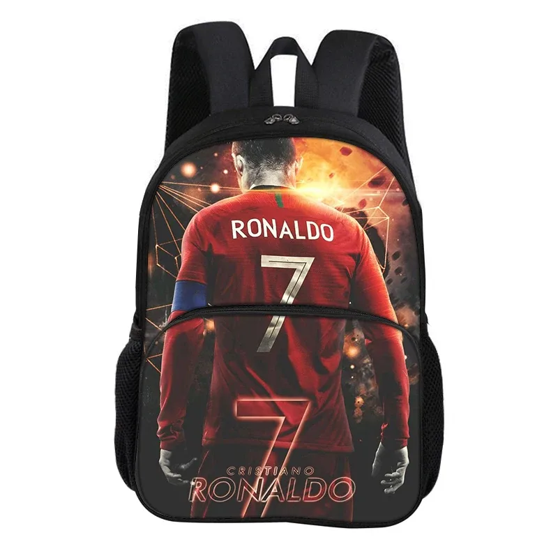 sac à dos ronaldo avec poche avant, sac d'école pour étudiants, star du football cr, sac de sport, sac de voyage, grande capacité