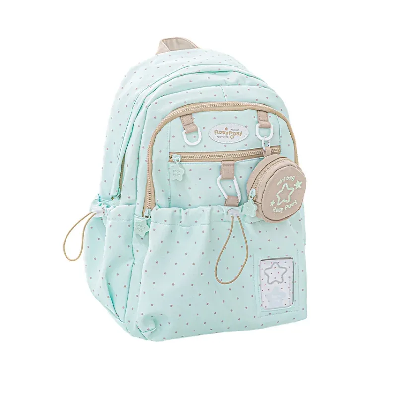 sac à dos à cordon de serrage à pois, 1 pièce, avec une valeur esthétique élevée, sac à dos pour étudiants, sac à dos quotidien