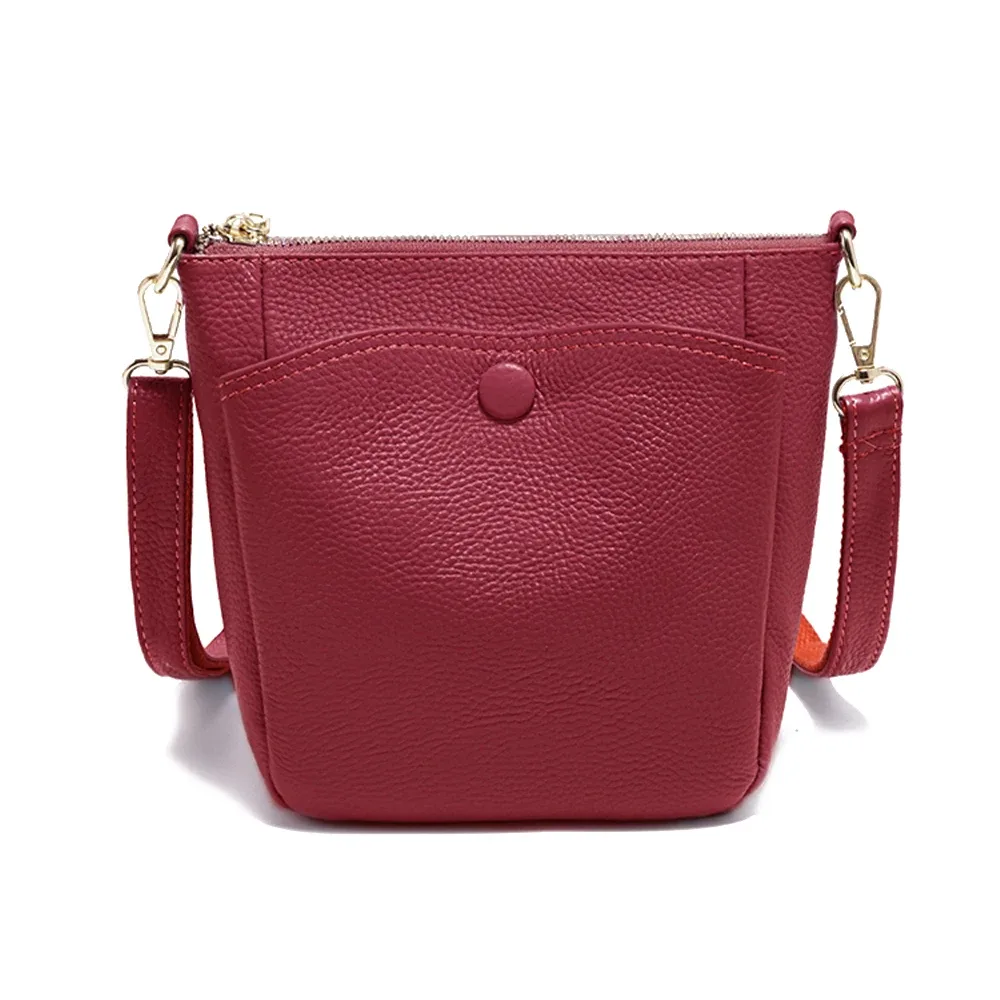 zency laides – petit sac à main en cuir véritable souple pour femmes, sac à bandoulière décontracté, sac seau simple pour téléphone, sacs à main pour femmes, sac gris