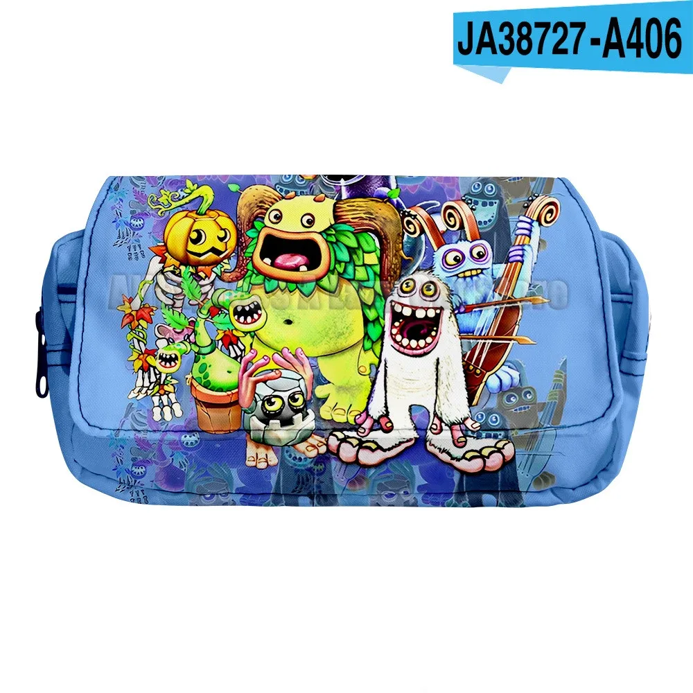 my singing monsters stuffed horror game trousse à crayons pour étudiants, grands sacs à stylos, boîte de rangement, garçon, fille, enfant, école, fournitures de papeterie