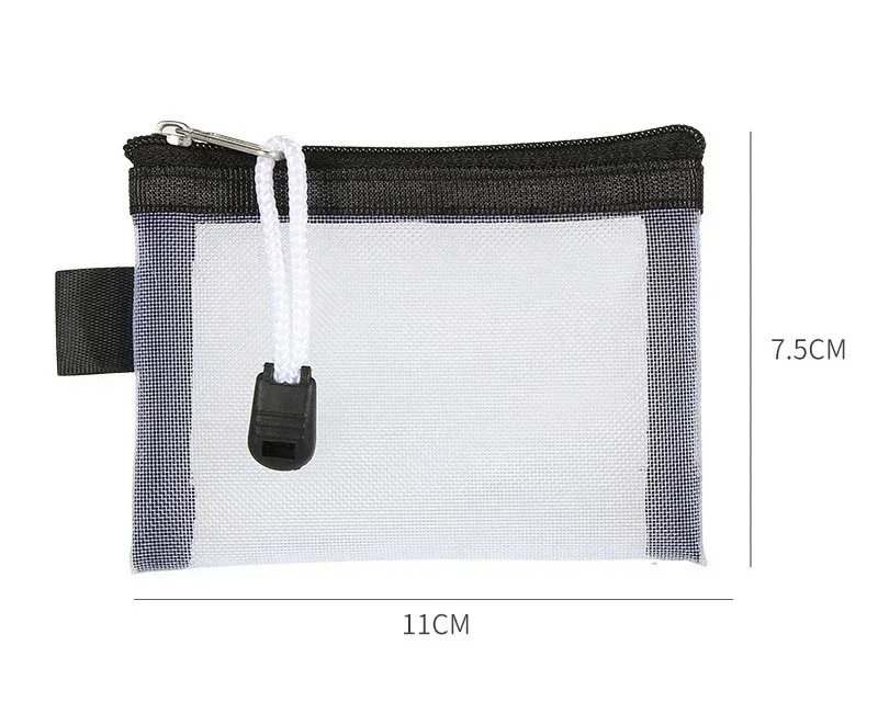 porte-monnaie en maille pour femmes, fermeture éclair transparente, sacs de rangement en poudres, porte-cartes pour filles, porte-clés, petits sacs à main