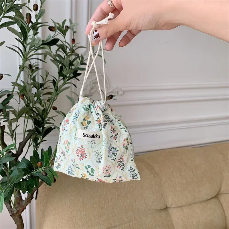 sac de rangement pour cosmétiques de voyage pour femmes, sacs à main de maquillage mignons, portefeuille kawaii grill floral, rouge à lèvres, porte-monnaie en poudre, petit