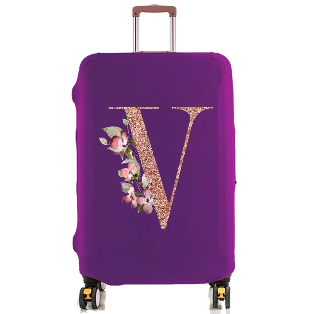 housse de protection pour bagages de 18 à 32 pouces, accessoires de voyage, tissu extensible illimité en or rose, housse anti-poussière, boîtier de chariot
