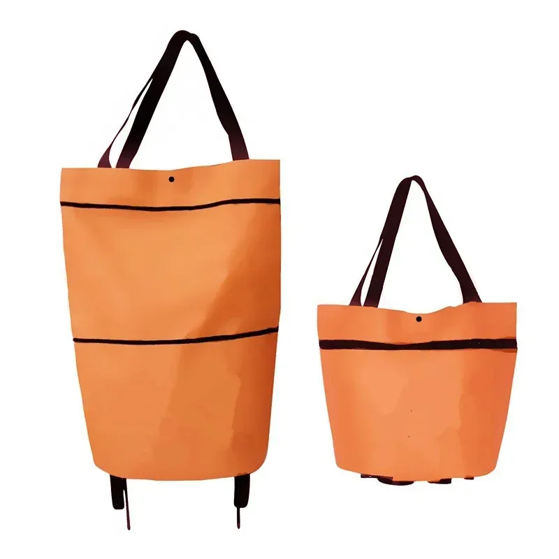 chariot de courses en tissu oxford, sacs multifonctionnels portables, sac fourre-tout pliable en toile, sac d'épicerie réutilisable, moderne et simple