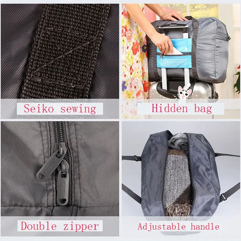 sac de voyage pliable étanche, costume unisexe, sac à main en nylon, organisateur décontracté, sacs de rangement d'avion, petit sac à bagages portable