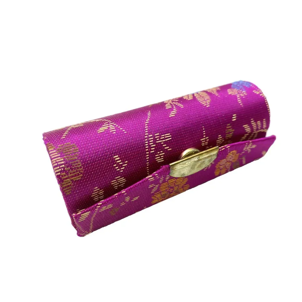 étui à rouge à lèvres en jacquard à fleurs, boîte à bijoux unique, étui de rangement de brillant à lèvres, sacs à cosmétiques avec miroir, boîte de rangement de maquillage pour femmes