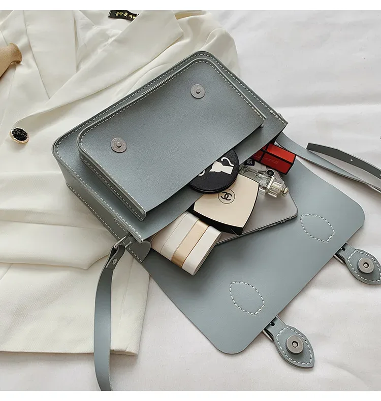 sac cambridge en cuir pu personnalisé, bricolage, couture à la main pour femmes, sac à bandoulière, kit semi-fini coloré