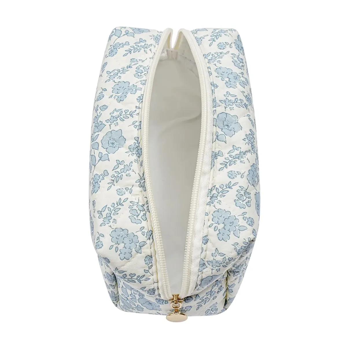organisateur de rangement, sac de maquillage matelassé bouffant à fleurs, pochette à cosmétiques imprimée de fleurs, grand sac à cosmétiques de voyage, maquillage esthétique