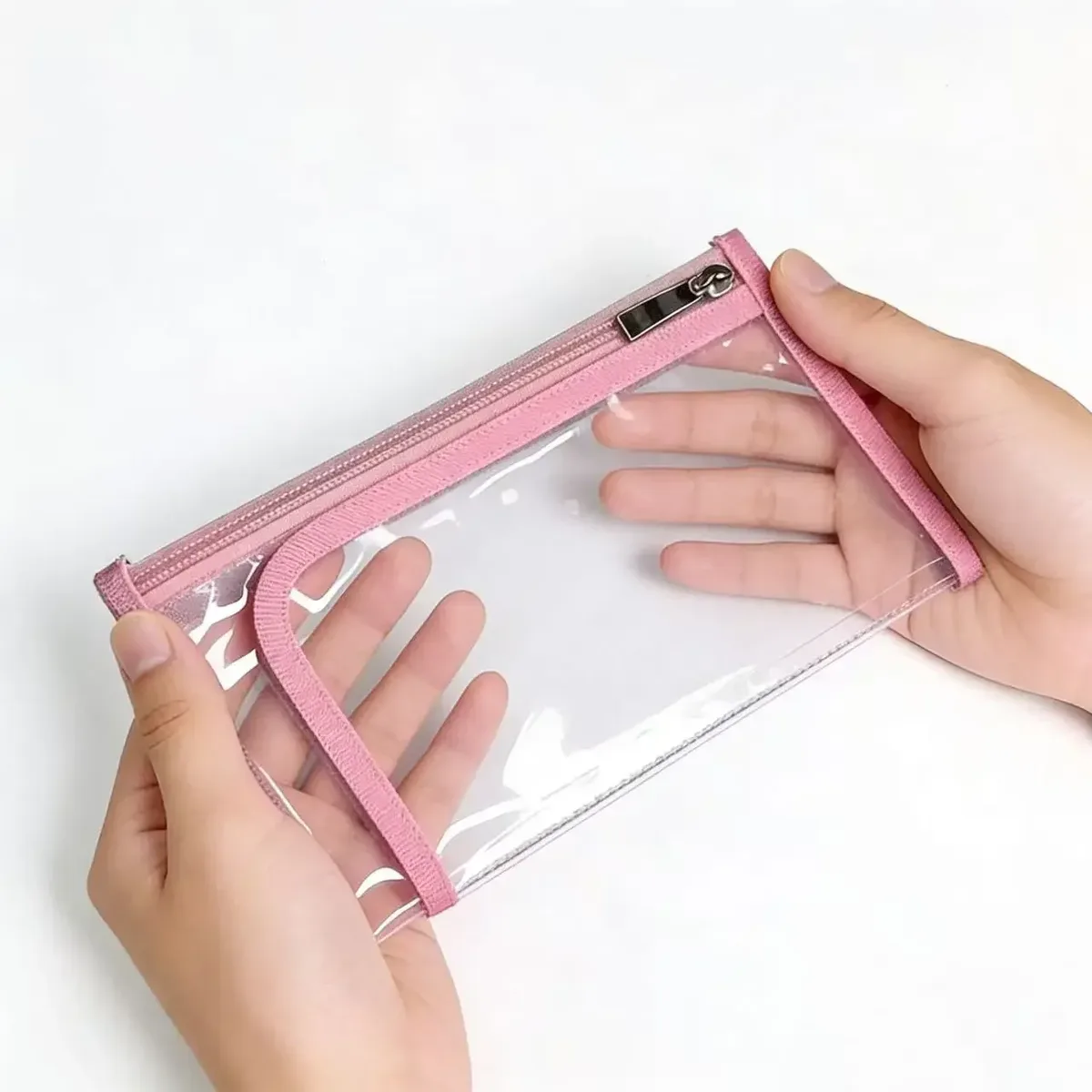 sac cosmétique transparent en pvc - pochette de toilette imperméable transparente pour les voyages, organiseur portable de maquillage et de passeport pour femmes et hommes