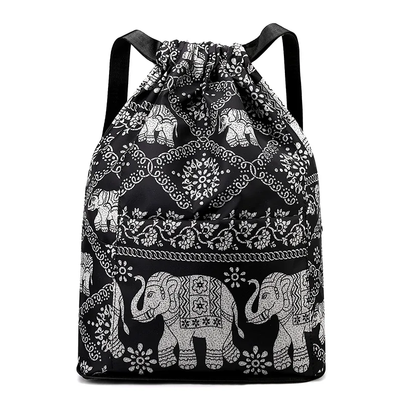 mode femmes sac à cordon sac à dos de haute qualité tissu filles sac à dos femme portable sac pliant shopping sac à dos